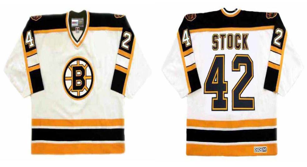 2019 Men Boston Bruins #42 Stock White CCM NHL jerseys->boston bruins->NHL Jersey